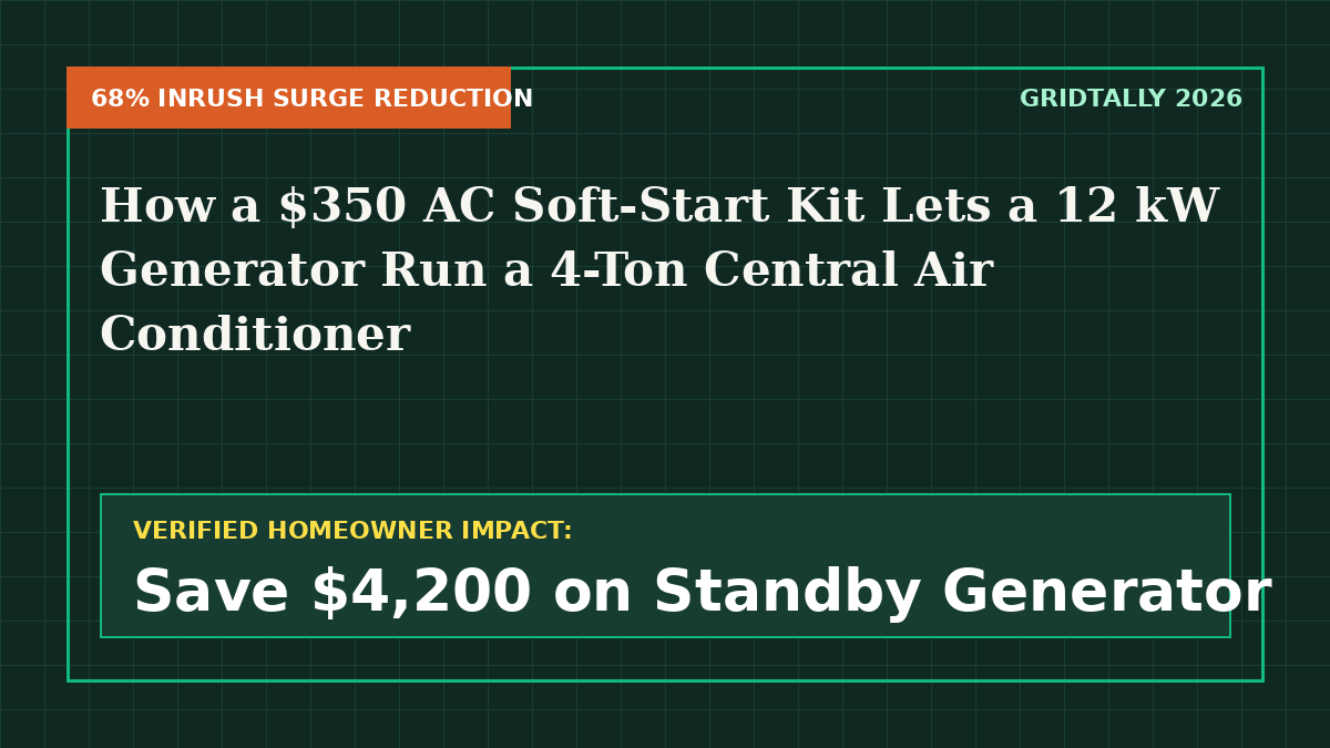 How a $350 AC Soft-Start Kit Lets a 12 kW Generator Run a 4-Ton Central Air Conditioner
