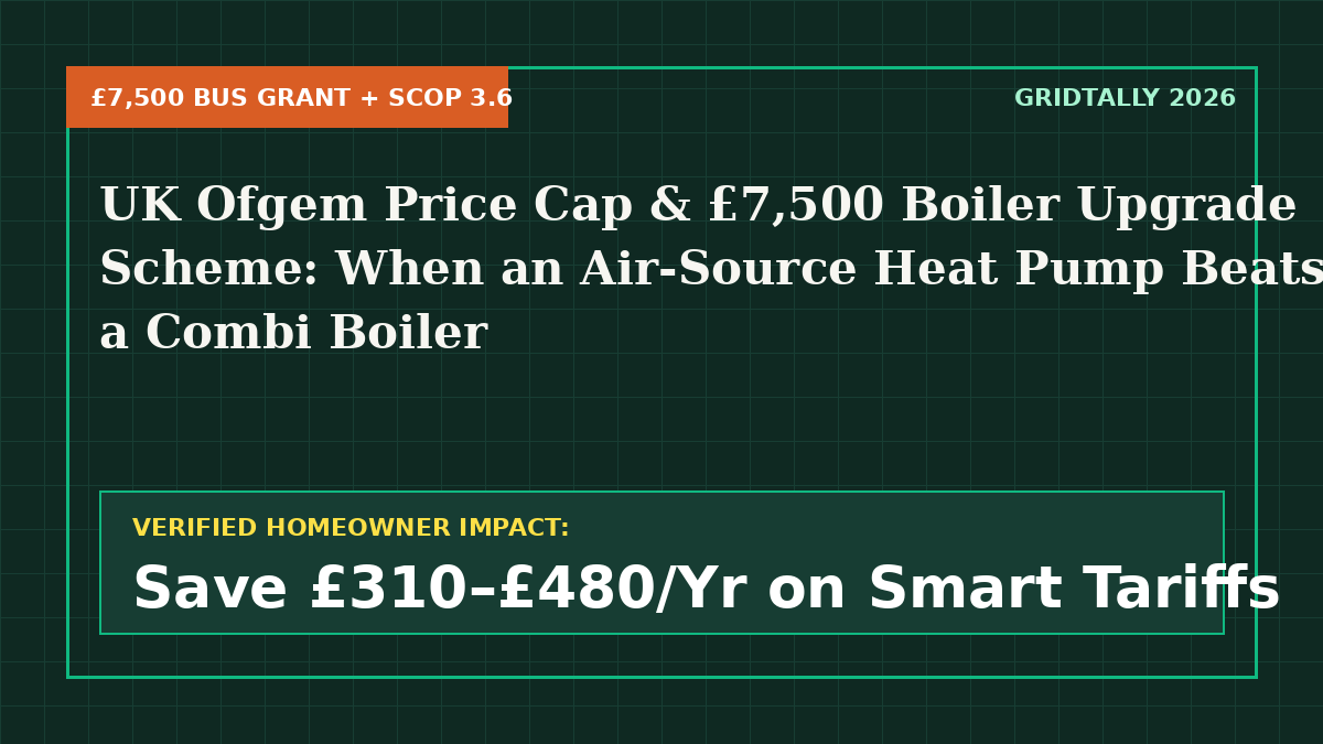UK Ofgem Price Cap & £7,500 Boiler Upgrade Grant: The Exact SCOP Where a Heat Pump Beats Mains Gas