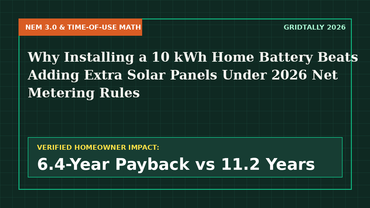 Why Installing a 10 kWh Home Battery Beats Adding Extra Solar Panels Under 2026 Net Metering Rules