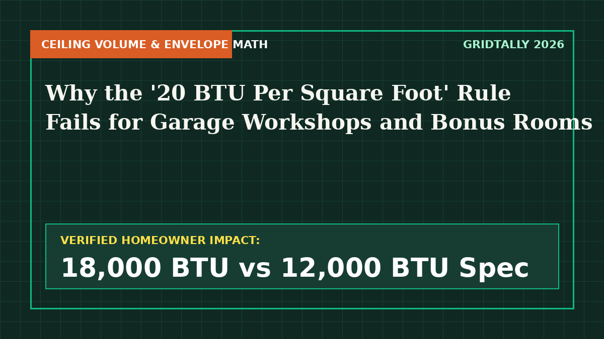 Why the '20 BTU Per Square Foot' Rule Fails for Garage Workshops and Bonus Rooms
